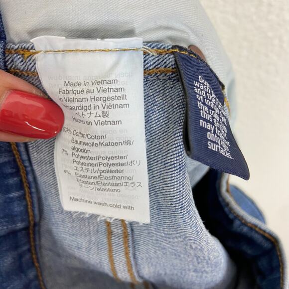 Madewell 10" High Rise Skinny Jean Size 27 Hanna Wash Blue Button Fly Distressed - Picture 6 of 9